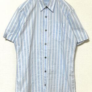 ドリスヴァンノッテン DRIES VAN NOTEN ストライプ シャツ 半袖 コットン ブルー 薄手 メンズ 44 S トップス