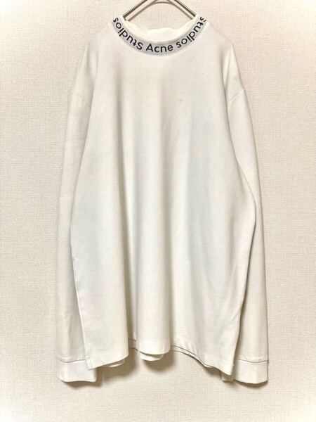 アクネストゥディオズ acne studios ロゴネック ロングスリーブ tシャツ メンズ ロンT 長袖 トップス M ビスコース ナイロン