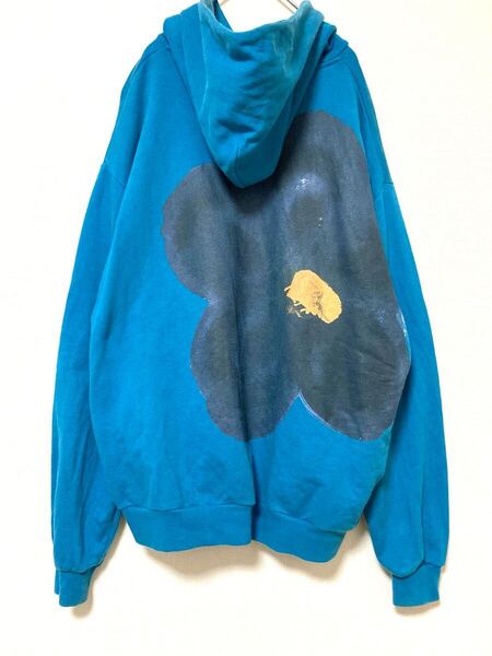 マルニ marni デイジー 花柄 フラワー バックプリント ロゴ パーカー スウェット プルオーバー メンズ 長袖 ブルー 44 フード