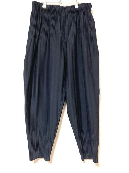 オムプリッセ イッセイミヤケ HOMME PLISSE issey miyake 消しプリーツ パンツ スラックス メンズ ネイビ ー 紺 ボトムス