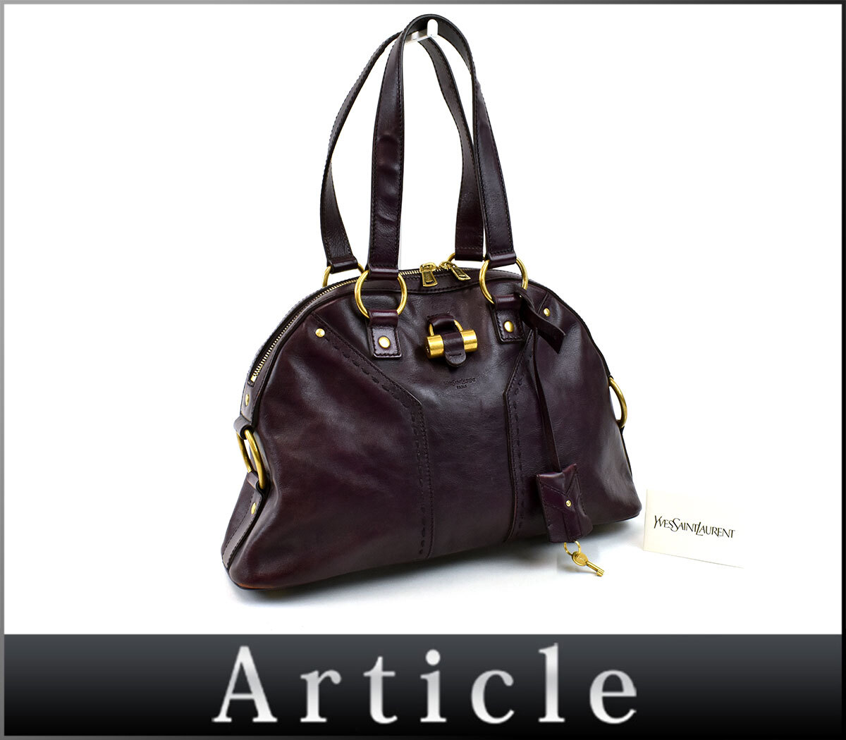 美品♡♡ #イヴサンローラン ミューズ ブラックレザーハンドバッグ YVES SAINT LAURENT イヴサンローラン ミューズ トート バッグ