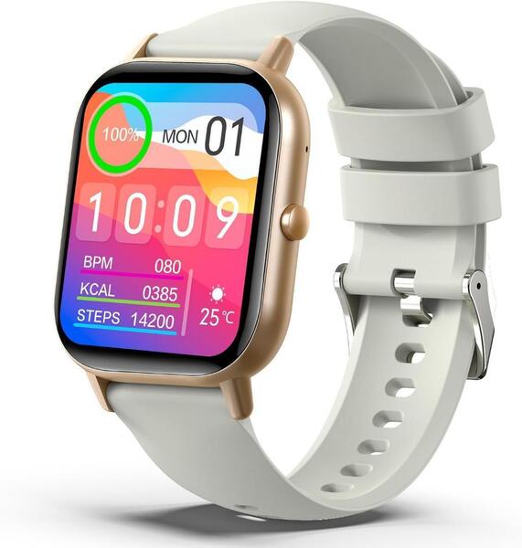 スマートウォッチ【2025モデル 2.01インチ大画面】活動量計 腕時計 iPhone対応 アンドロイド対応 通話機能 最新Bluetooth5.4