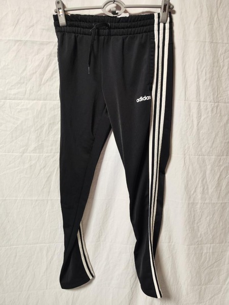 adidas ジャージパンツ 黒 3ライン ロゴ スリムタイプ レディース M