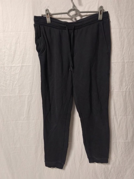GU スウェットイージーパンツ 黒 裾リブ ジョガー メンズ XL