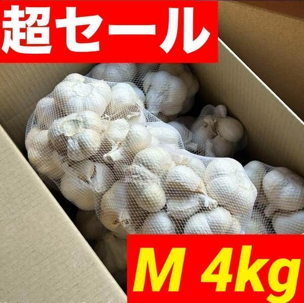 【超セール】青森県産 にんにく 4kg M 福地ホワイト 加工 お得 激安