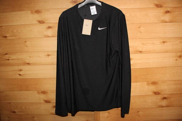 未使用 メンズL 黒 ナイキNIKE Dri-FIT DYE L/S トップ 長袖Tシャツ ロンT DX0887 送料無料即決