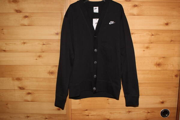 未使用 メンズM 黒 NIKE ナイキ クラブ フェアウェイ L/S カーディガン コットンジャケット FN3899 送料無料即決
