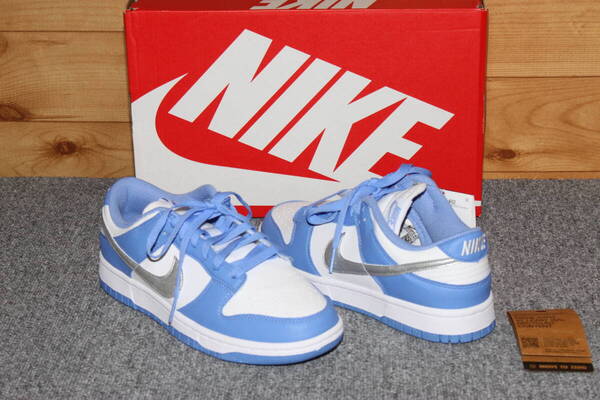 未使用 24.5㎝ ナイキ NIKE ダンク ロー W DUNK LOW ロイヤルパルス/ホワイト/メタリックシルバー DD1873-402 送料無料即決