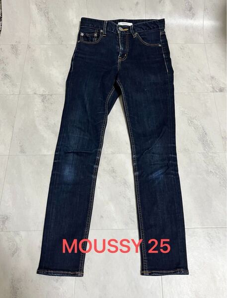 マウジー MOUSSY ISKO EMOTION DENIM ストレッチスキニー デニム W25 濃紺