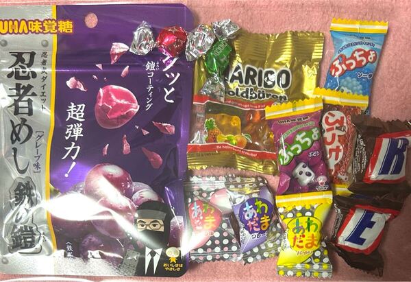 大人気 忍者めし鉄の鎧 ハリボーぐみ スニッカーズミニ ぷっちょ あわだま キャンディ チョコ 12点 セット アメ ハードグミ お菓子 おやつ
