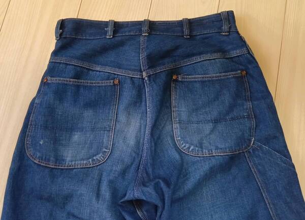 40s~50s/デニムペインターパンツ/gripperジッパー/リベット/ヴィンテージ/ビンテージ/40s 60s