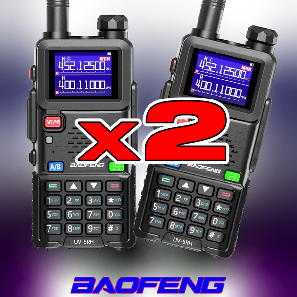 送料無料 2台セット Baofeng UV-5RH 12W出力モデル 無線機 ハンディ 航空無線 国際VHF トランシーバー 広域帯受信機 KENWOOD YAESU ICOM