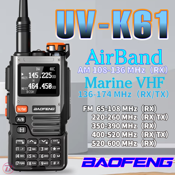 送料無料 Baofeng UV-K61 マルチバンド 新品/未使用 無線機 ハンディ 航空無線 国際VHF 広域帯受信機 KENWOOD YAESU ICOM 防災 B
