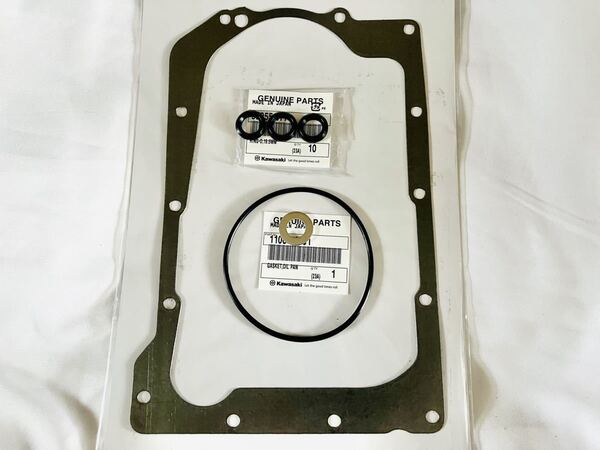 ●在庫あり 即納 ゼファー 400 C1-C7 オイルパン ガスケット セット Oリング ドレン ZR400C カワサキ 純正 zephyr