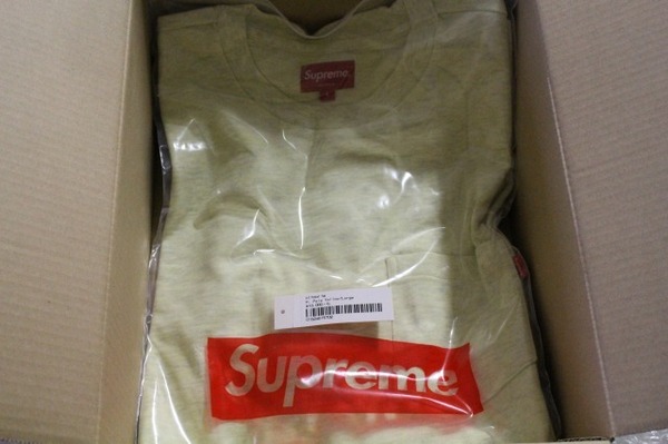 Supreme 20SS S/S Pocket Tee Heather Pale Yellow Large L small box slogo Sロゴ box logo ボックスロゴ ノースフェイス ノース