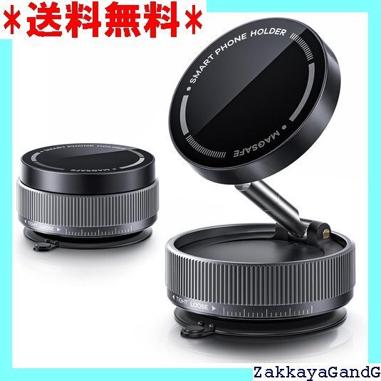 ☆★☆ スマホホルダー 車 マグネット真空吸盤+磁力 車 スマ 手操作 車載/キッチン/冷蔵庫/職場 いろんな場所で活用 96
