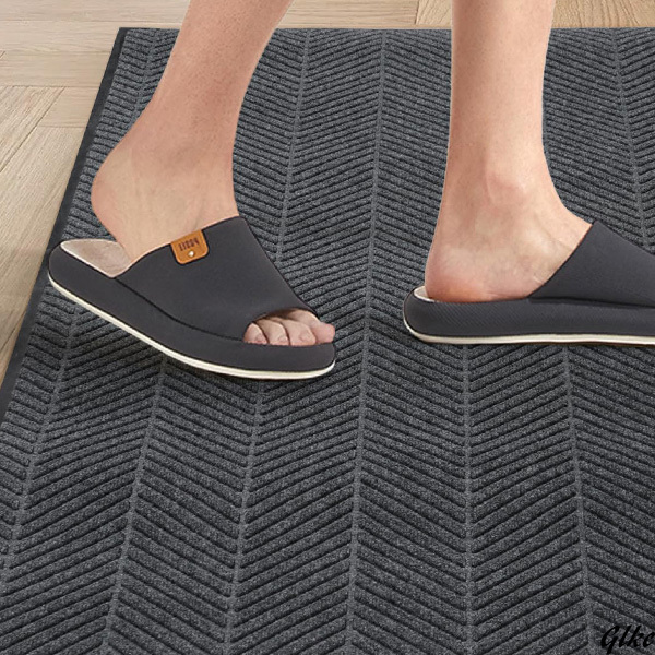 【表面の凹凸構造で泥や水分をしっかりキャッチ 玄関マット】 グレー 高機能 防水 玄関マット 業務用 泥落としマット 滑り止め付き