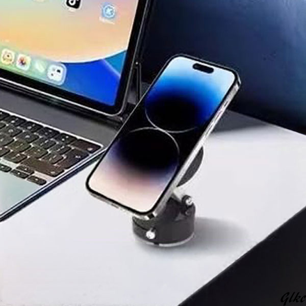 【360度回転式、強力吸着スマホホルダー】 車載スマホスタンド 真空磁気吸着式 スマホタブレット両用 車用品 スマホアクセサリー