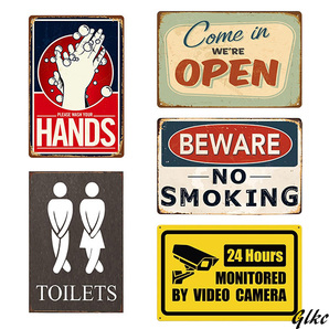 【アメリカンレトロブリキ看板5枚セット】 アメリカン雑貨 ヴィンテージ 20×30cm ブリキ看板 カフェ 飲食店 ディスプレイ