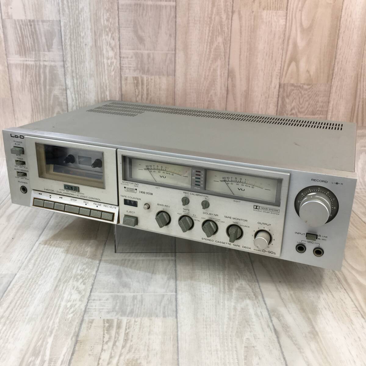 希少】動作品 日立 LO-D ステレオ カセットテープ デッキ 木目調