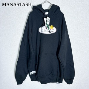 ◇ 【新品】MANASTASH マナスタッシュ フード付き パーカー 黒 ブラック サイズ M コットン 綿