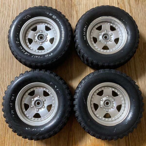 TAMIYA CC-01 CC-02 1/10 RC BF Goodrich tire wheel 1993 タミヤ ラジコン BFグッドリッチ タイヤ ホイール 接着済み 砂混入