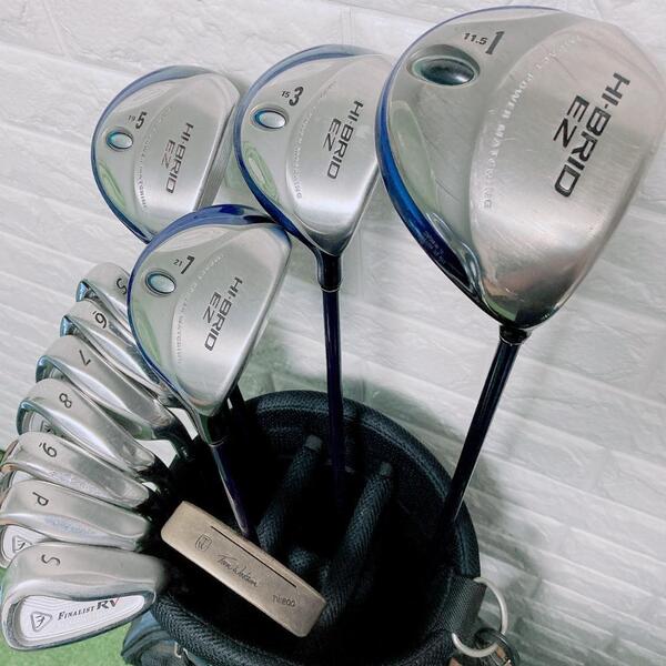 ゴルフクラブセット DUNLOP ダンロップ MIZUNO ミズノ 12本 初心者 キャディバッグ付き 男性 右利き スチールシャフト 初心者