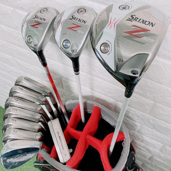 ゴルフクラブセット SRIXON スリクソン 11本 初心者 Z525 Z725 ZR-30 キャディバッグ付き 男性 右利き スチールシャフト 初心者