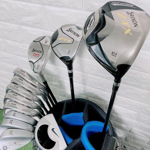 ゴルフクラブ セット SRIXON スリクソンZ-TX 12本 キャディバッグ付き 男性 右利き スチールシャフト 初心者