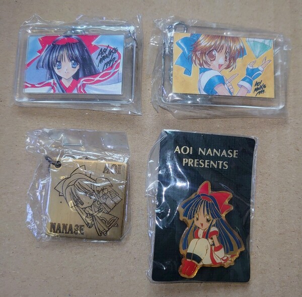 七瀬葵 サムライスピリッツ/リムルル・ナコルル非売品キーホルダー3種とナコルルピンバッジ1種 全て未開封品 ゲーメスト 長期保管品