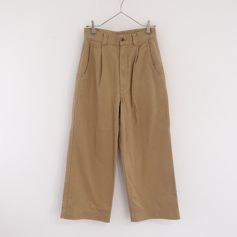 美品 MHL ファインコットンリネンタックパンツ 1 ベージュ Yahoo!オークション -「1タックパンツ」(女性用) (マーガレット