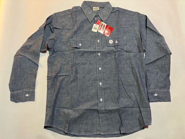 FiveBrother 90’sデッドストック LOT 8031 -BLU 2213 L 未使用 シャンブレーシャツ ワークシャツ ダンガリーシャツ made in USA 長袖 希少