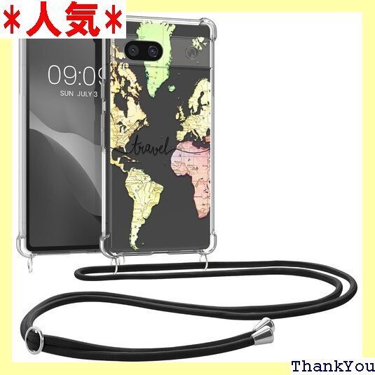 kwmobile スマホショルダー Google Pi PU カバー ストラップ付き - 肩掛け 首掛け 耐衝撃 567