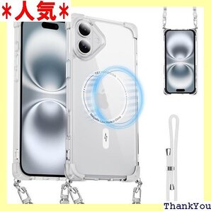 For iPhone 16 Plus ケース クリア 斜めがけ 調節可能なショルダー人気 携帯カバー クリア 709