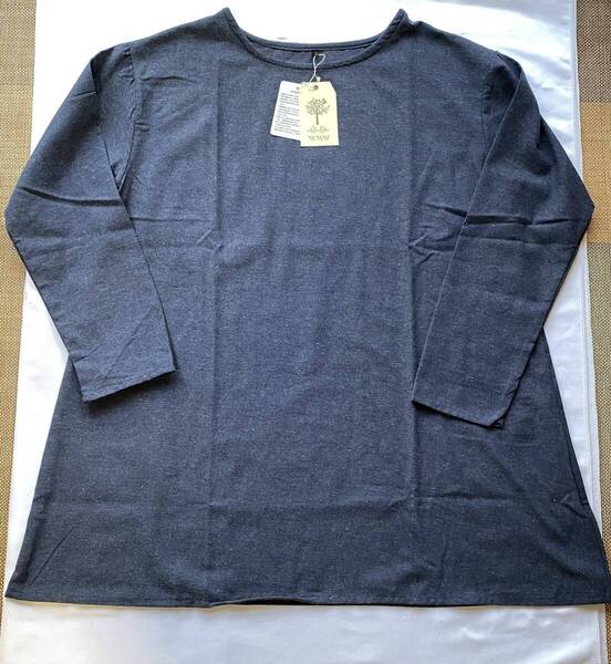 【新品】【送料込み】【レディース3L】長袖シンプルチュニック ネイビー