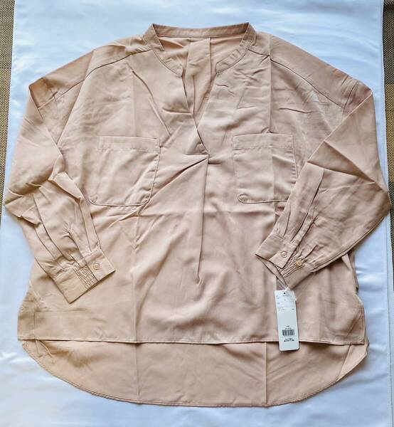 【新品】【送料込み】【レディースL】千趣会 長袖オーバーブラウス ピンク