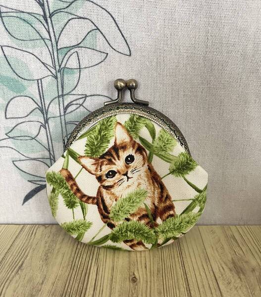 小さめがま口 ポーチ / 財布 / 小物入れ / ハンドメイド☆ 猫じゃらし・26