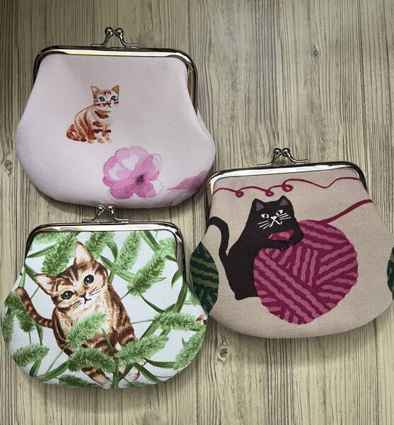 まとめ売り★がま口 ポーチ / 財布 / 小物入れ / ハンドメイド ☆3個