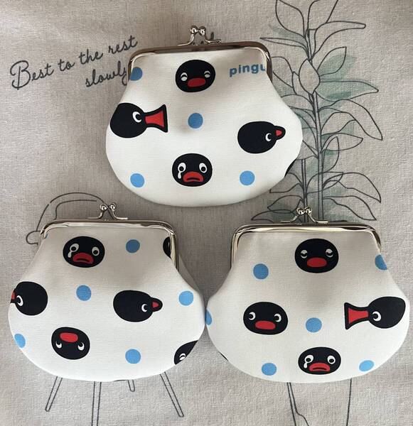 zyt***様ご予約品★がま口 ポーチ / 財布 / 小物入れ / ハンドメイド☆ ピングー3個