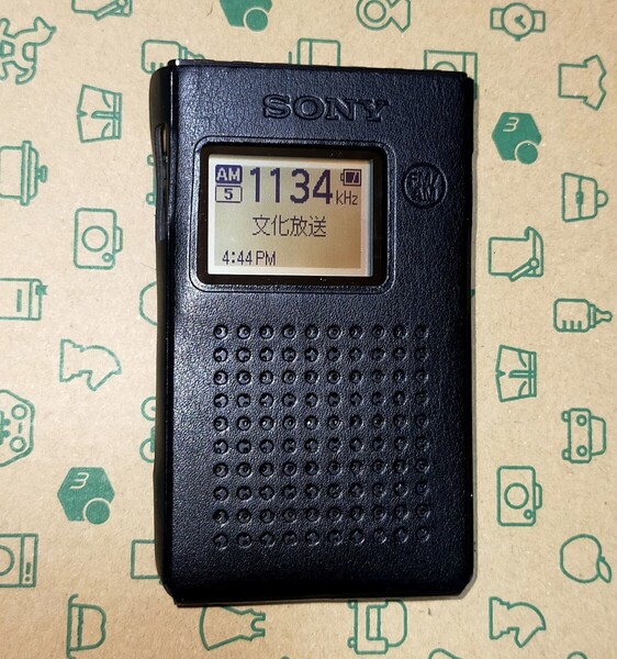 SRF-R356 SONY ソニー 受信確認済 AM FM ワイドFM 保護カバー付 名刺サイズ 軽量 ポケットラジオ 通勤 防災 旅行 出張 入院 登山 1109772