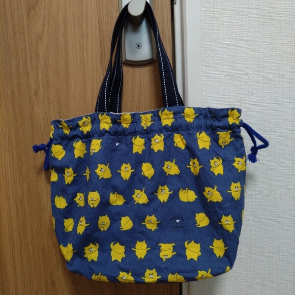 ハンドメイド 巾着バック ノラネコぐんだん