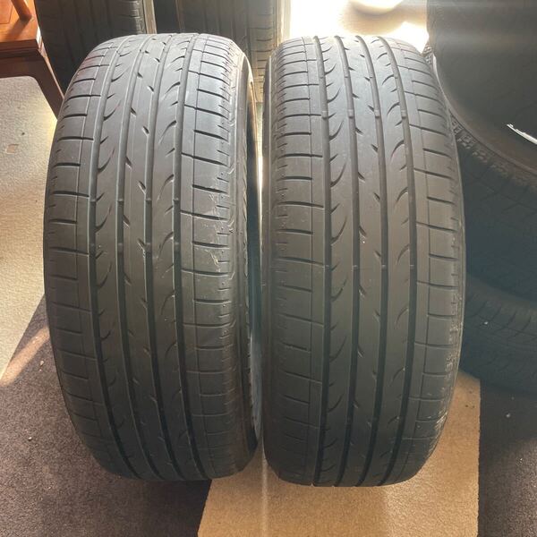 225/55R18 ブリジストン デューラー H/P SPORT 中古夏2本 サマータイヤ 送料無料 2020年製 ①