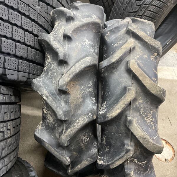7-14 4PLY ブリヂストン Farm Service LUG-M 中古 トラクター用タイヤ2本 送料無料 2012年製 バリ山