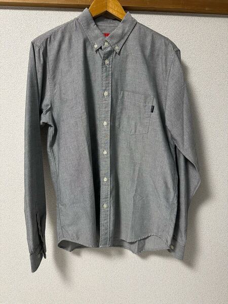 Supreme Oxford shirtシャツ 長袖シャツ シュプリーム 新品未使用 M グレー オックスフォード(パーカーnikedunksbwtapsノースフェイス)
