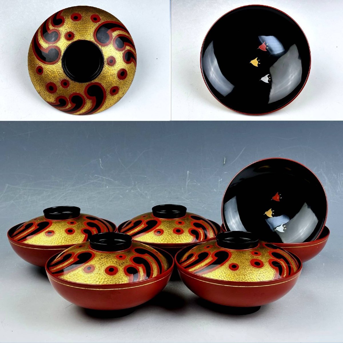 漆塗り お椀 10組 骨董品 - 工芸品
