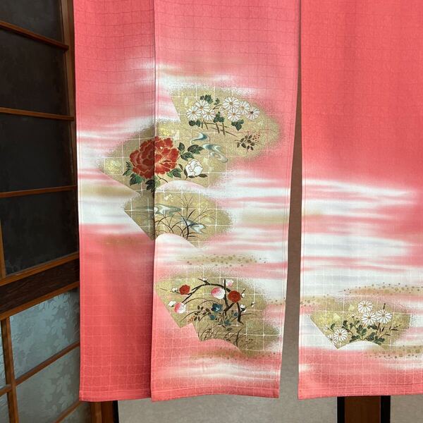 リメイク、暖簾、訪問着ーのれん、横〜99丈〜111!