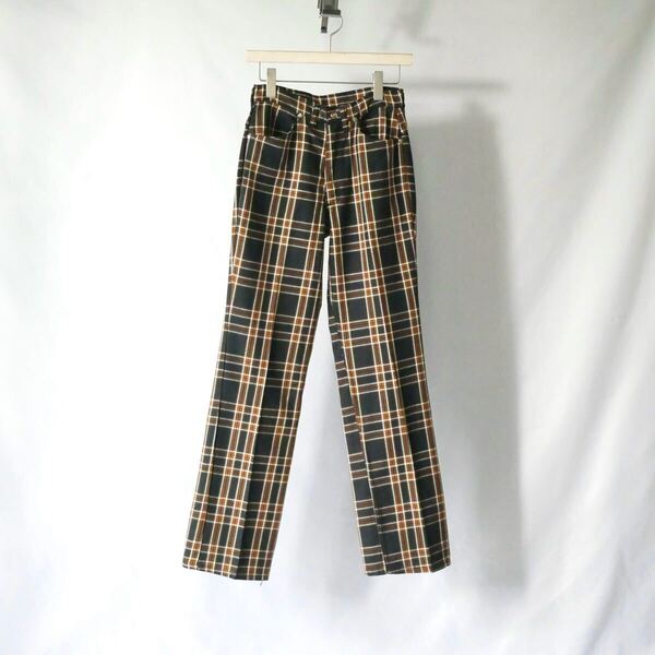 70s vintage madein USA wrangler brown check pant 70年代 ヴィンテージ アメリカ製 ラングラー ブラウン チェックパンツ 古着