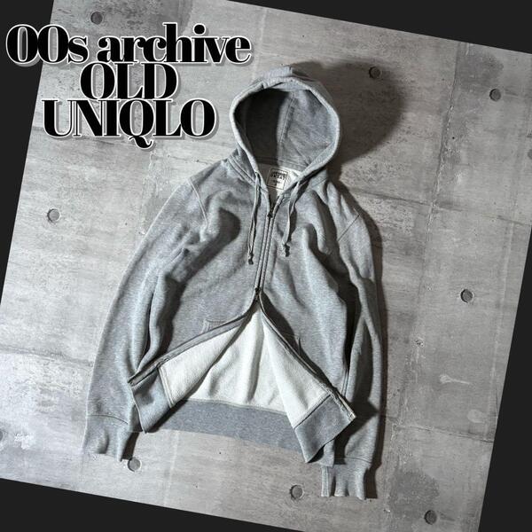 00s archive OLD UNIQLO ダブルジップパーカー 短丈 y2k