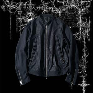 y2k opium シングルライダースジャケット クロコ 切替え 00s パンク