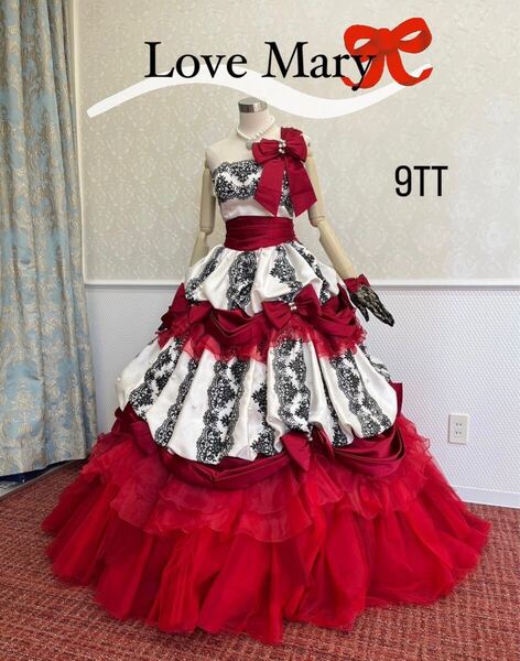 【ゆったりサイズ】嬉しい小物付き!!!篠田麻里子プロデュース“Love Mary” ホワイト×レッド 9TT(大きめ) No.175